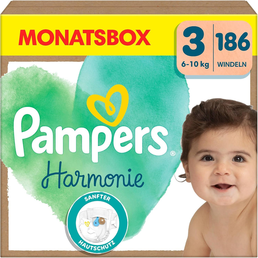 Couches Pampers Harmony taille 1, 180 couches, 2kg-5kg, protection douce de la peau avec protection 100% Pampers