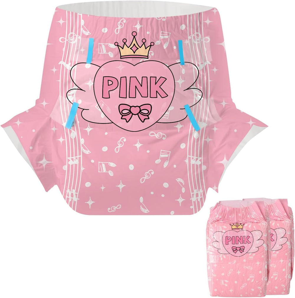 CutiePlusU Lot de 2 couches jetables pour incontinence avec rabats pour femmes et hommes, absorption maximale pendant la nuit – Petit Prince (moyen 71-96 cm)