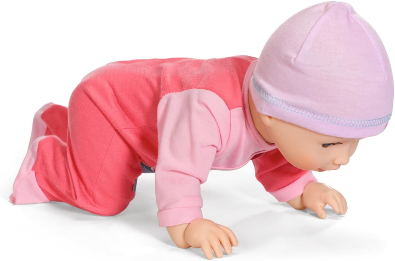 Baby Annabell Emily Run With Me 43cm, poupée rampante et qui marche avec fonction sonore, robe et chapeau roses, 710623 Zapf Creation Dolls Naty Shop