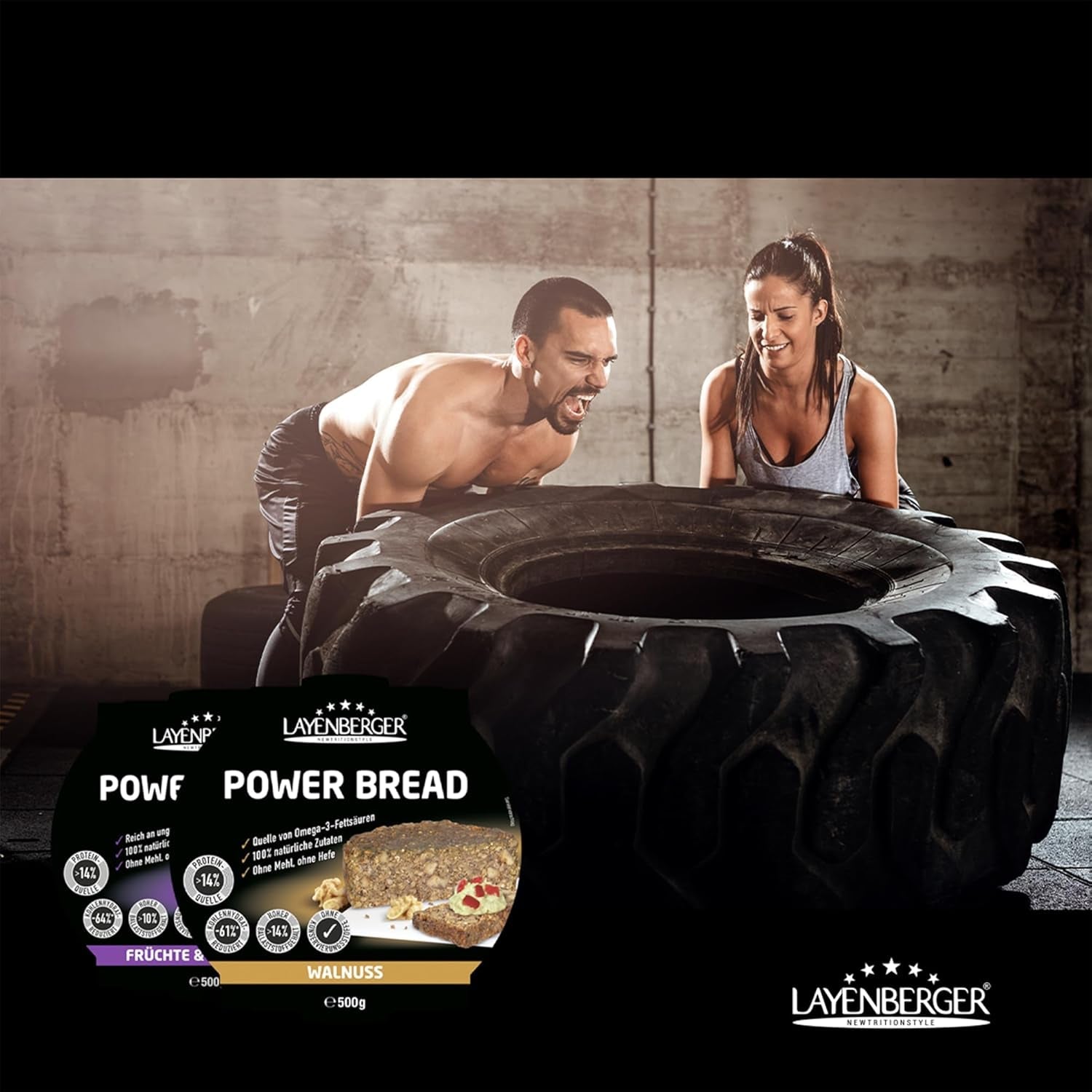 Layenberger Prower Bread Walnut, Eiweiß- Und Ballaststoffquelle, Ohne Konservierungsmittel, Ohne Hefe, Ohne Mehl, Mit 14G Protein Pro 100G, (1 X 500G) Mélange pour la pâtisserie et la cuisine Naty Shop