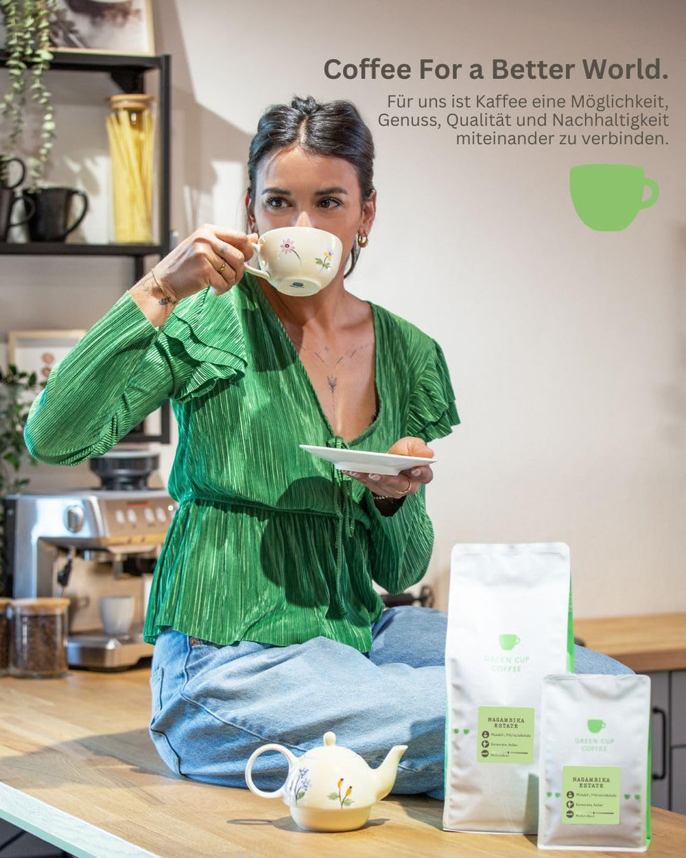 Café - Nagambika Estate I 100% Arabica I Kaffeebohnen 250g I Idéal pour Moka kanne, Siebträger, Vollaautomat, Brühkaffee & French Press mit schokoladig, nussigen Aroman I miltre Röstung