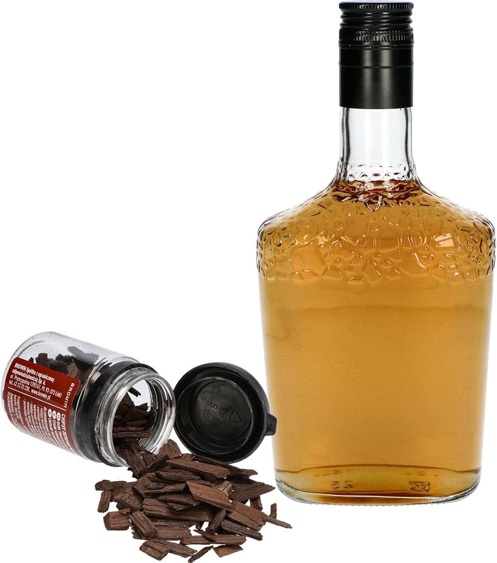 Browin Așchii de stejar puternic prăjite 20 g - fulgi, bastoane fine de stejar pentru aromatizarea alcoolului, maro Arome Naty Shop