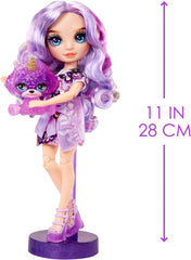 Rainbow High Fashion Doll avec Slime et Pet - Violet - Poupée Pailletée 28 cm avec Glitter Slime, Magic Pet et Accessoires de Mode - Jouet pour Enfants - Idéal pour 4-12 Ans