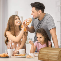 Corbeille à pain roulante Relaxdays avec tiroir, bambou, HxLxP : 21 x 40,5 x 28 cm, planche à découper en bois, naturel & bambou env. 3 x 37 x 21,5 cm Planche à découper avec ramasse-miettes pour un nettoyage facile naturel Boîtes de conservation des aliments Naty Shop