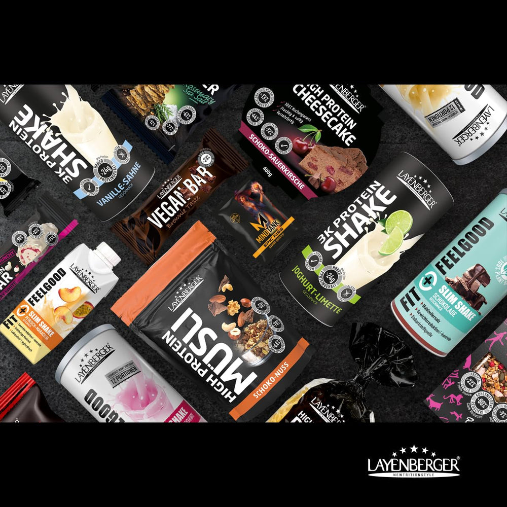 Layenberger 3K Muesli riche en protéines, 50 % d'œufs blancs et 18 % de Kohlenhydrate - Emballage individuel (1X 390 G) - Schoko-Nuss Cereale Naty Shop