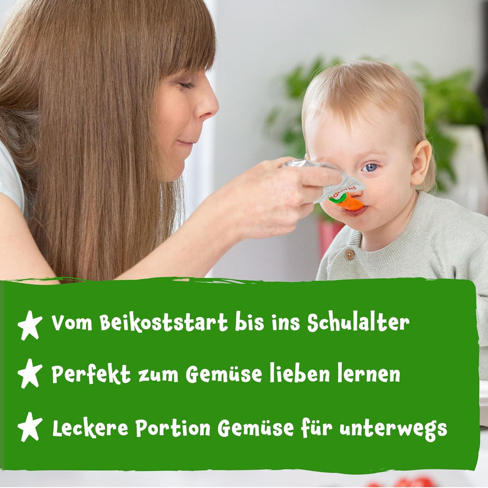 Pumpkin Organics Bio Gemüse-Getreide-Quetschie Kürbis, Birne, Apfel, Pflaume, Hafer ohne Zuckerzusatz¹ - à partir de 8 mois - comme Snack ou Beikost für unterwegs (100g)