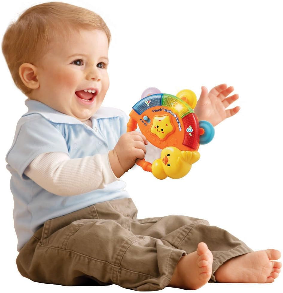 Vtech Baby Boule Musicale Magique 3-en-1, 9-36 Mois & Tambourin Amusant Baby Music - Jouet Électronique avec Musique et Effets Sonores - Pour 9-36 Mois Jouets Bébé Bebe Naty Shop