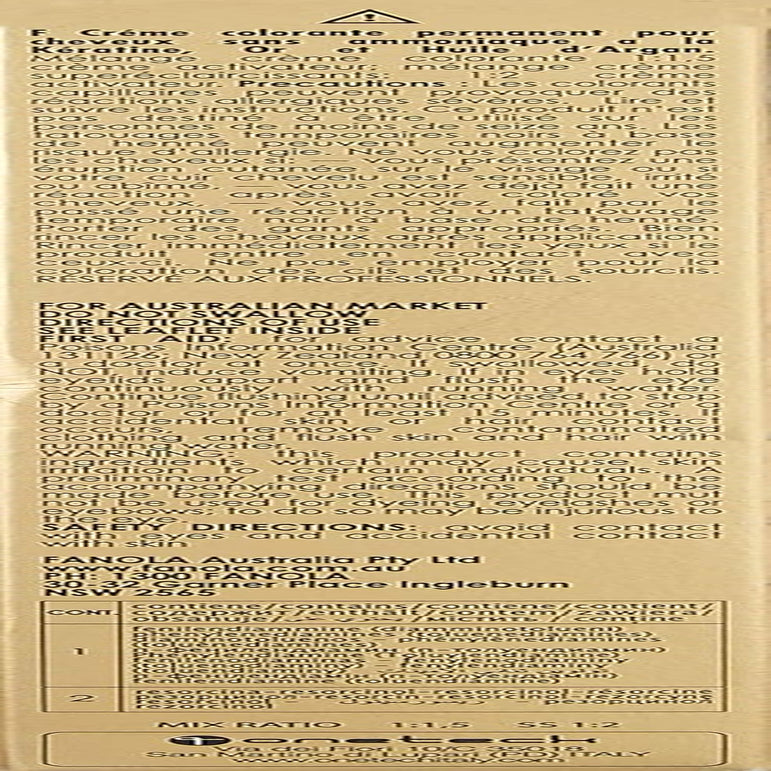 Fanola Oro Therapy Color Keratin 5.0 100ml Teinture capillaire Naty Shop