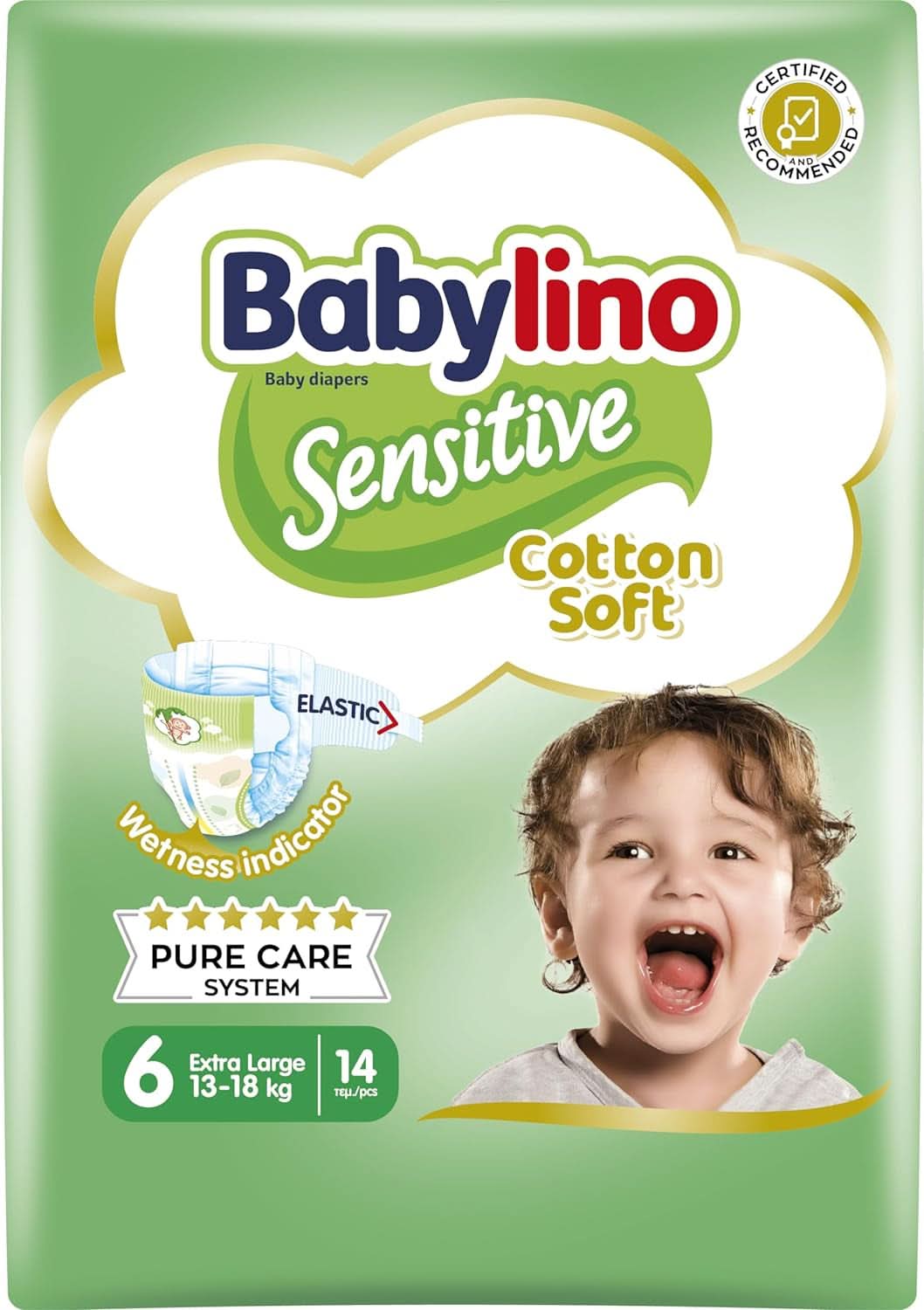 Babylino Couches sensibles et délicates pour enfants, différentes tailles Mère et Enfant Naty Shop Taille 6 (14 pièces)