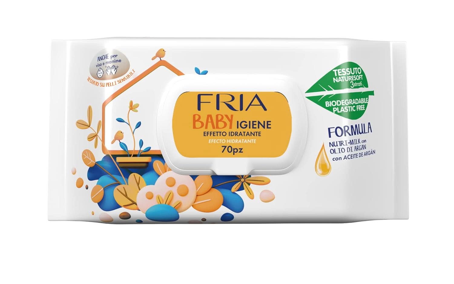 Pack de 70 lingettes humides Lingettes Humides Bébé Naty Shop