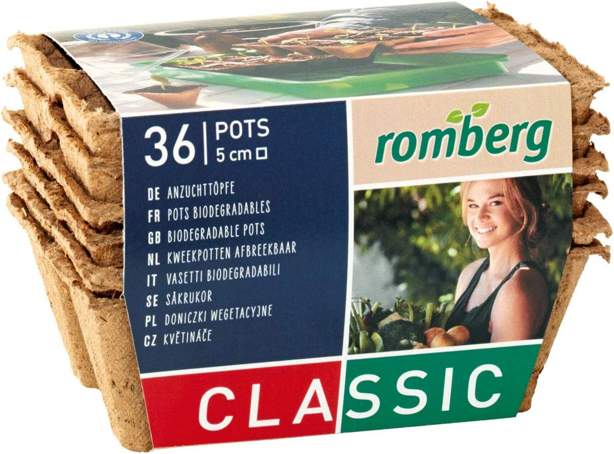 Ghivece pentru răsaduri de cocos Romberg 10091100 (ghivece pentru plante) Classic - 6 cm, rotunde, fără turbă, biodegradabile, 26 bucăți
