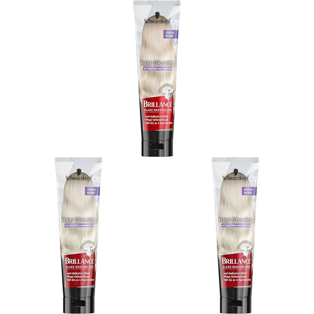 Brillance Shine Treatment, Hair Glossing Radiant Violet (150 ml), nourrit et intensifie la couleur des cheveux, peut être utilisé comme masque capillaire, dure jusqu'à 6 lavages de cheveux Naty Shop Hair Dye Cool Blonde 150,00 Ml (Pack de 3)