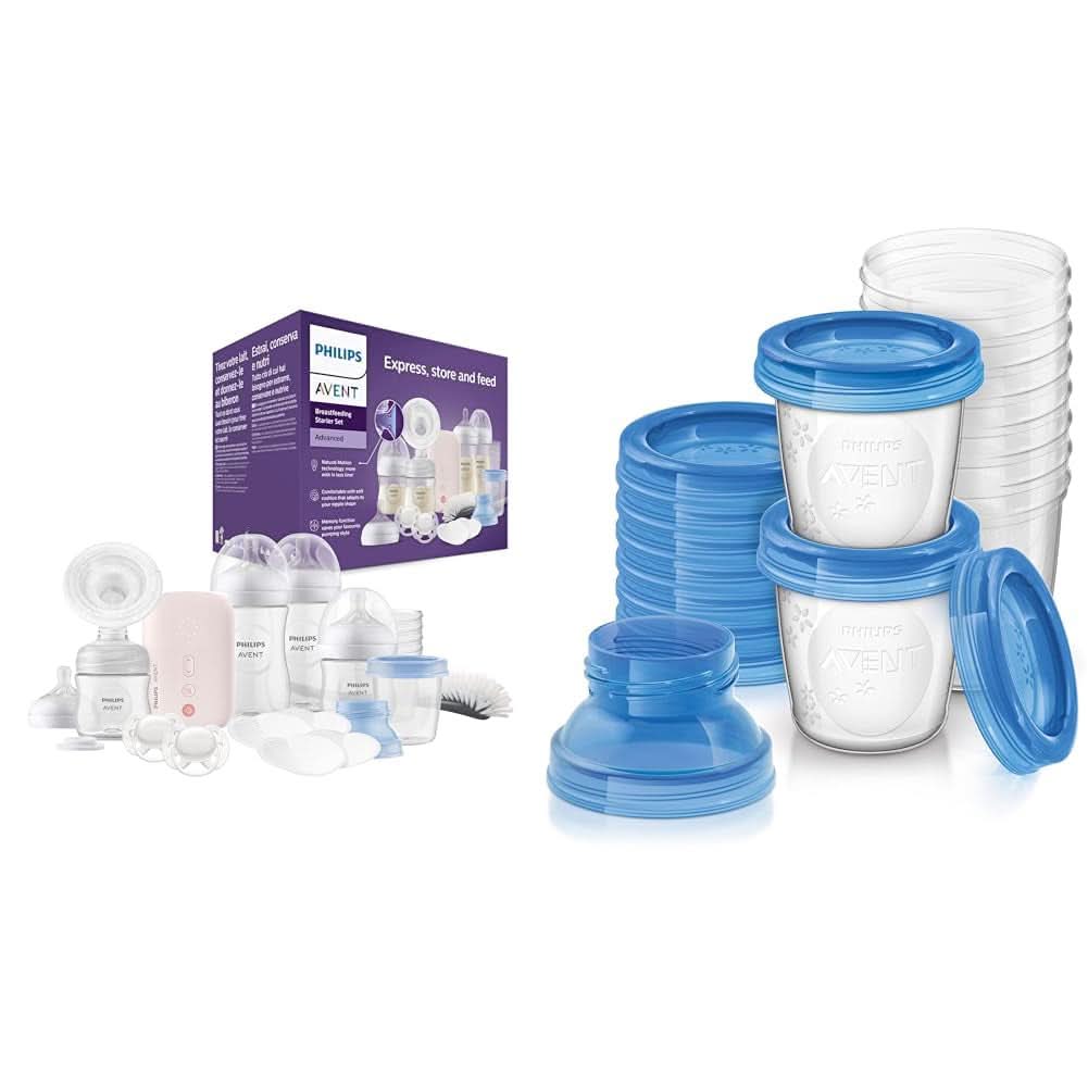 Tire-lait électrique Philips Avent, coffret cadeau Accessoires Alimentation et Allaitement Baby Naty Shop Pack avec système de rangement Tire-lait