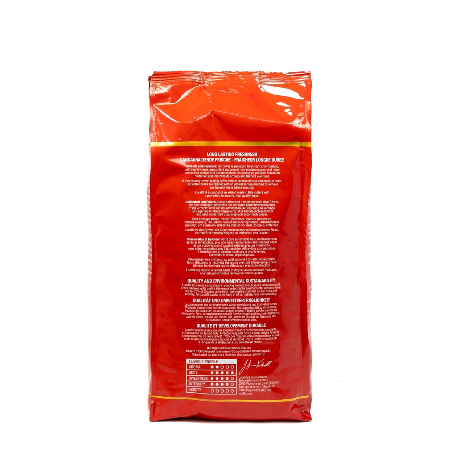 Lucaffé - Kaffeebohnen Mamma Lucia, 1 kg | Café avec poignées pour expresso cremigen | Helle Röstung | Gesmack intensif et cremiger