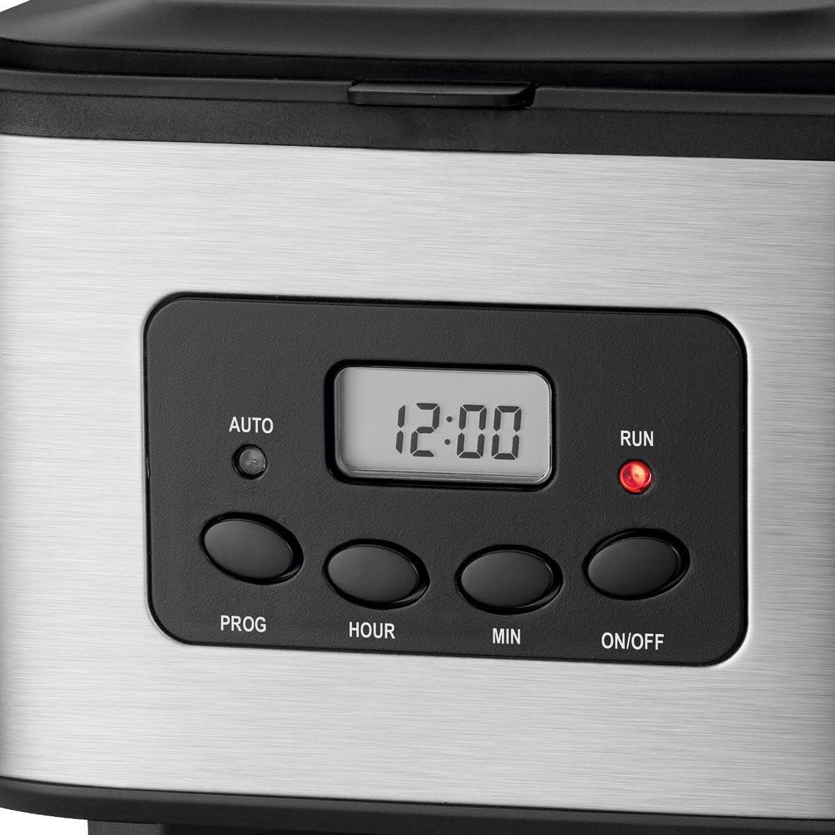 Cafetière Clatronic® avec minuteur, carafe 1,5 litre pour 12-14 tasses de café, minuterie LCD 24h, fonction maintien au chaud, anti-goutte, filtre amovible, afficheur et voyants lumineux, 900W - KA 3642