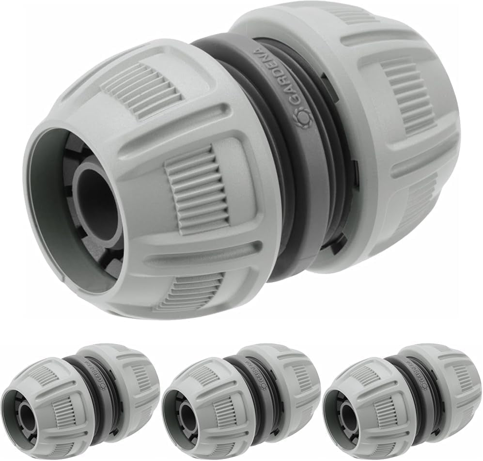 Reparator Gardena 13 mm (1/2 inch) și 15 mm (5/8 inch): Reparare rapidă și ușoară a furtunului fără unelte, Power Grip, forță mare de fixare, ambalat (18232-20)