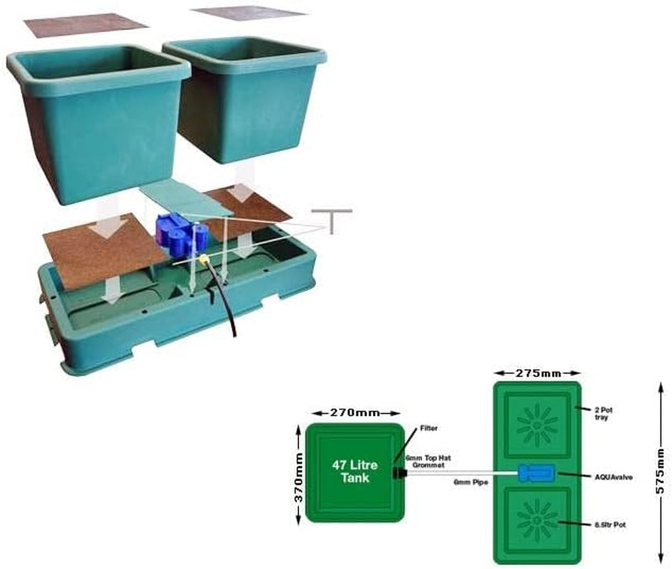 Kit d'irrigation automatique Hydrosystem Easy2grow 2 (2 pots 8,5L)