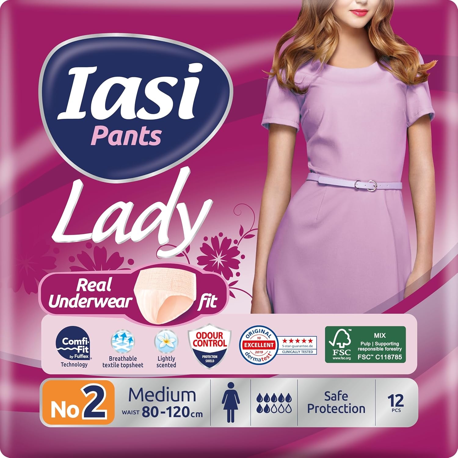 LADY Pants 48 Pantalons Jetables pour Incontinence Urinaire Absorbance Grande Taille S pour Femme 48 Pièces