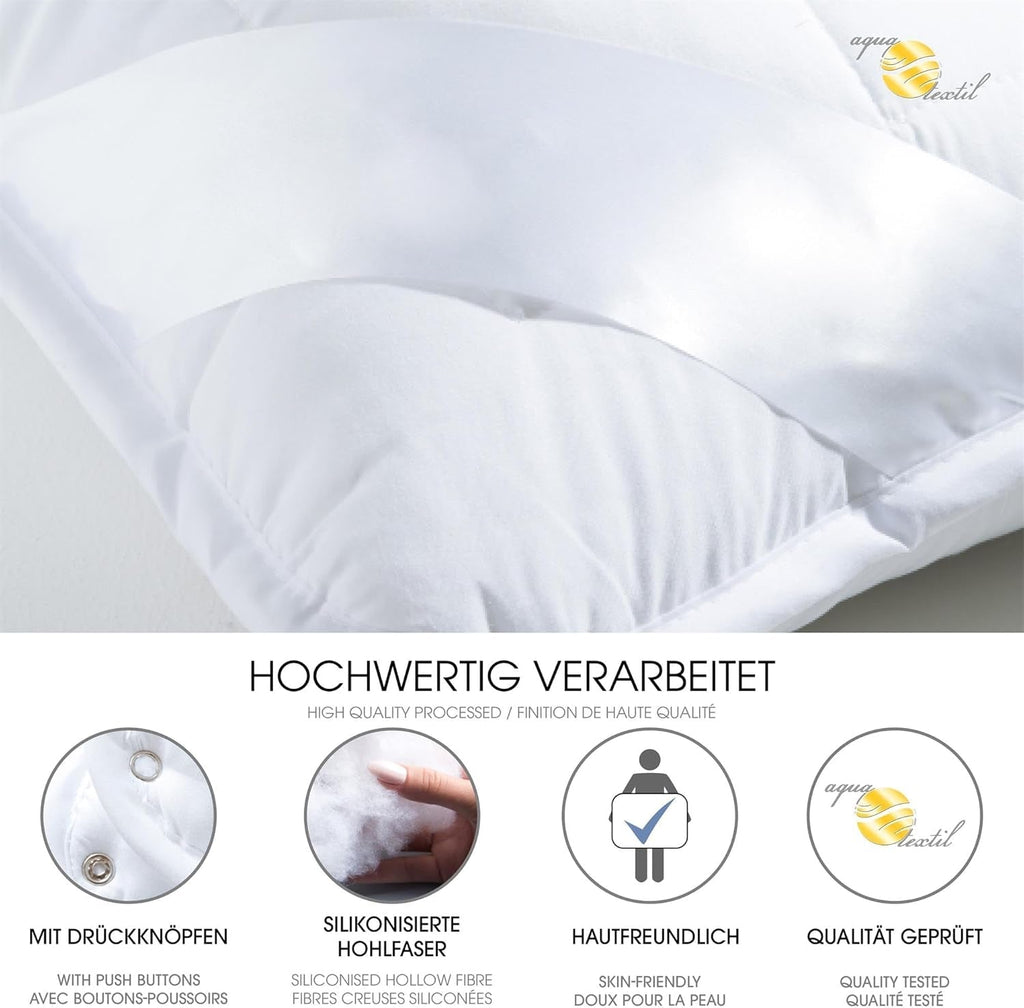 Aqua-Textil 4-sezon plapuma 135X200Cm Pături înnodate împreună Iarna 800G Vara 600G Reglarea climei Oeko-Tex Plapumi si pilote Naty Shop