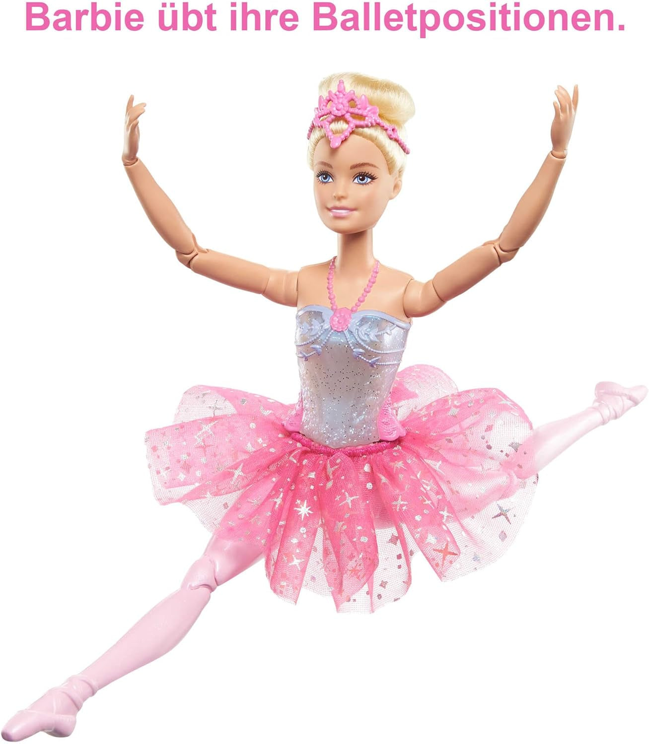 Poupée Barbie Dreamtopia Magic Light Ballerine avec tutu rose et cheveux blonds, 5 effets lumineux et sonores, Barbie mobile, 3 ans et plus, HLC25 Naty Shop Dolls