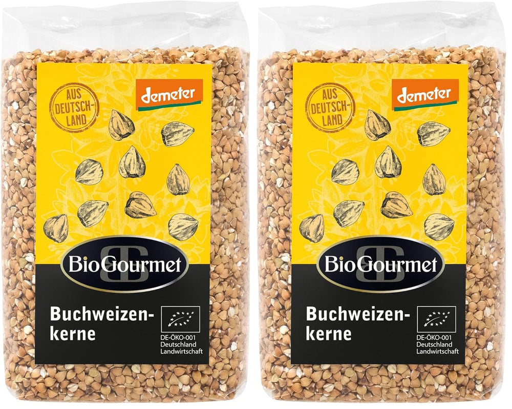Sarrasin BioGourmet Demeter – Sachet 500g | Sans gluten, riche en fibres et régional | Issu de l'agriculture biologique allemande (Bade-Wurtemberg/Bavière) | Idéal pour le muesli, les salades et les accompagnements