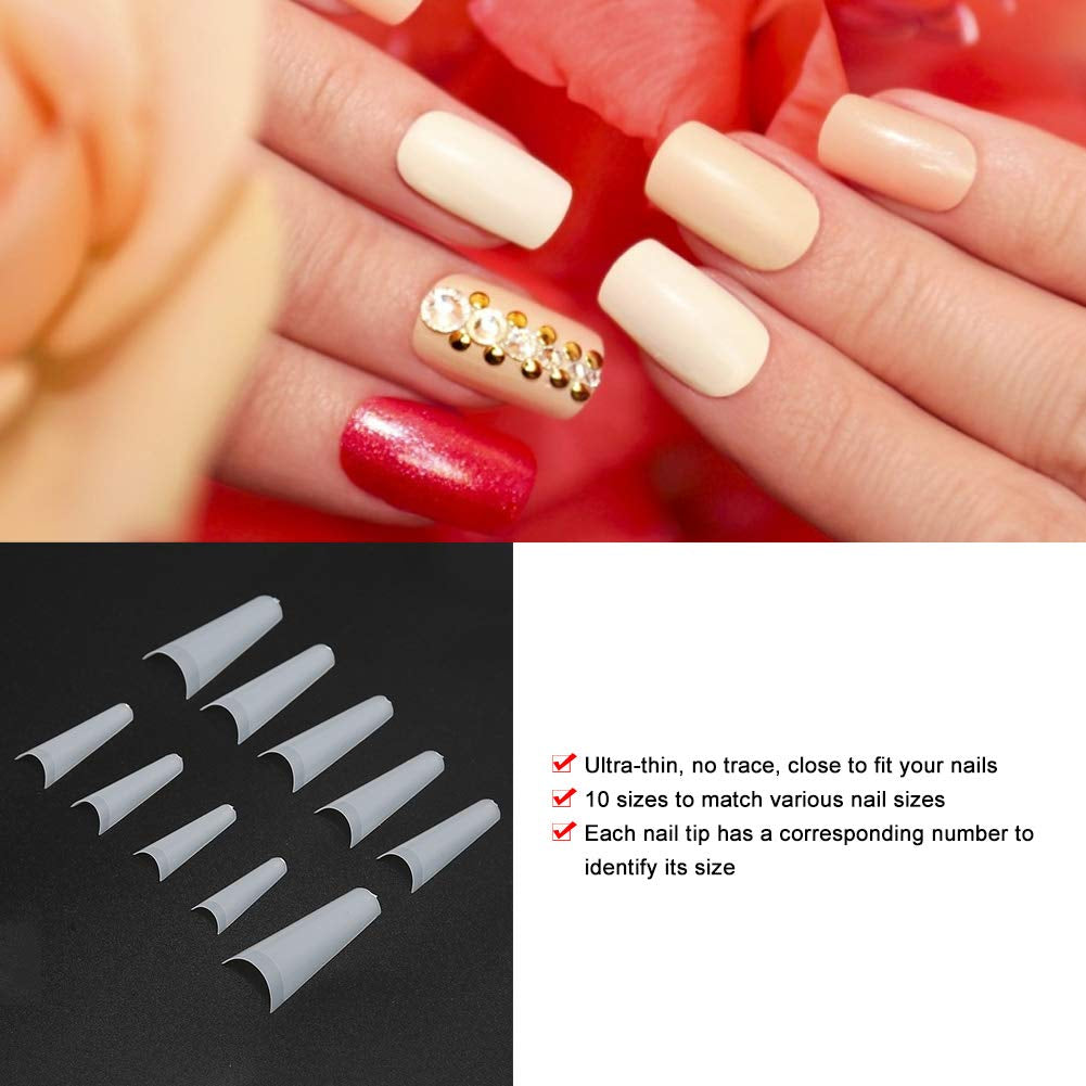 500 pièces de faux ongles, bouts d'ongles artificiels français naturels pour manucure, L, faux ongles à faire soi-même, gel UV ovale, accessoires d'ongles pour femmes et filles (couleur naturelle)