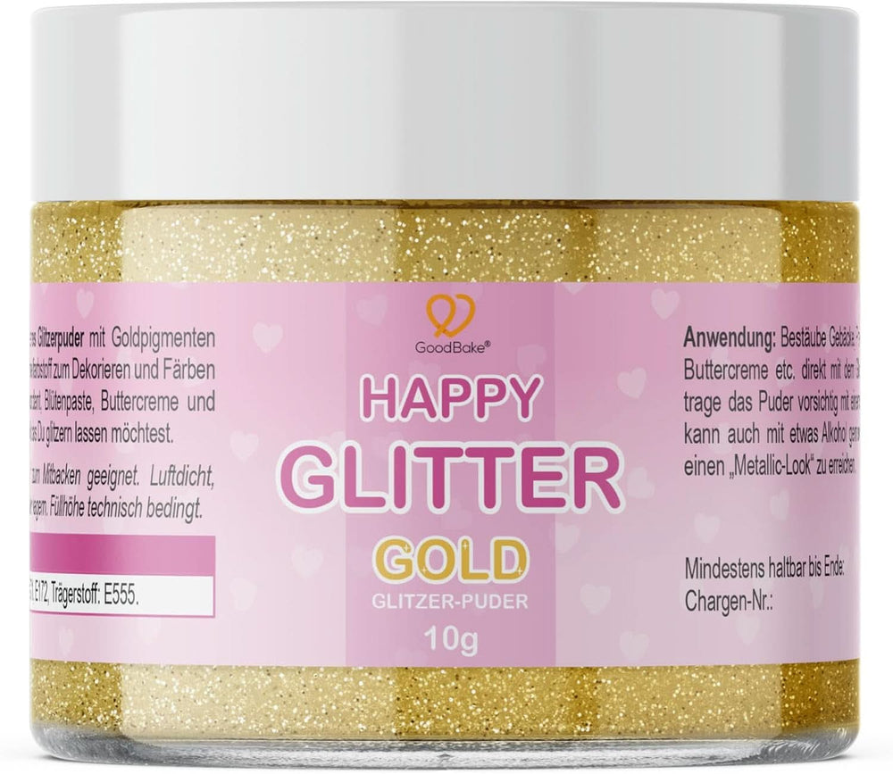 Goodbake Happy Glitter Gold - Paillettes alimentaires comestibles, 10 grammes Glitter Naty Shop Gold