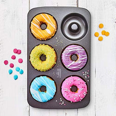 Birkmann, Easy Baking, Donutblech, Backform Für 6 Donuts, Mit Hochwertiger Antihaftbeschichtung, Ø 9 Cm, Mit Rezept, 881631 Moules et plaques pour la cuisson Naty Shop