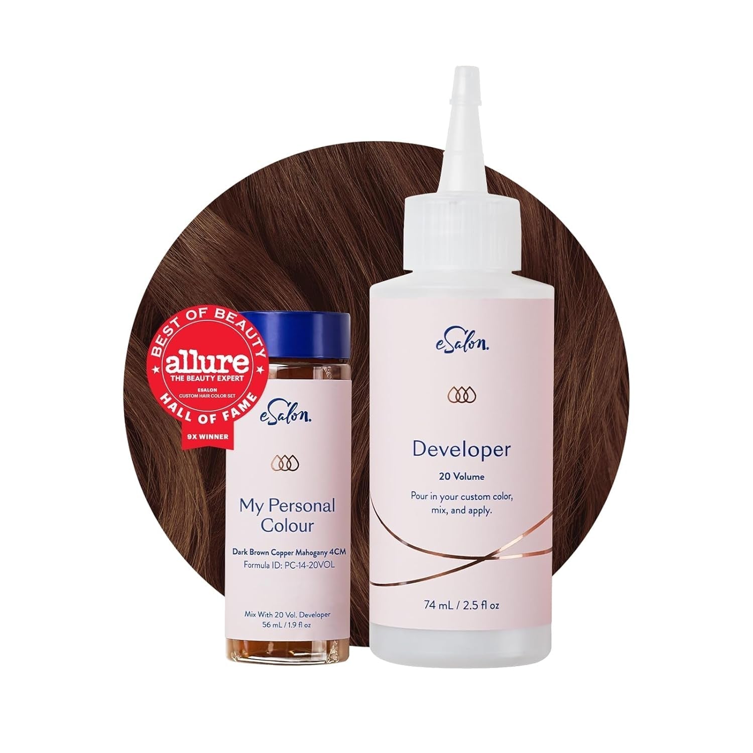 Ensemble de teintures capillaires permanentes, couverture 100 % des gris, coloration maison, 0 % d'ammoniaque, teintures capillaires multidimensionnelles, teintures capillaires professionnelles, Naty Shop, teinture capillaire, brun foncé, cuivre, acajou, 4 cm.