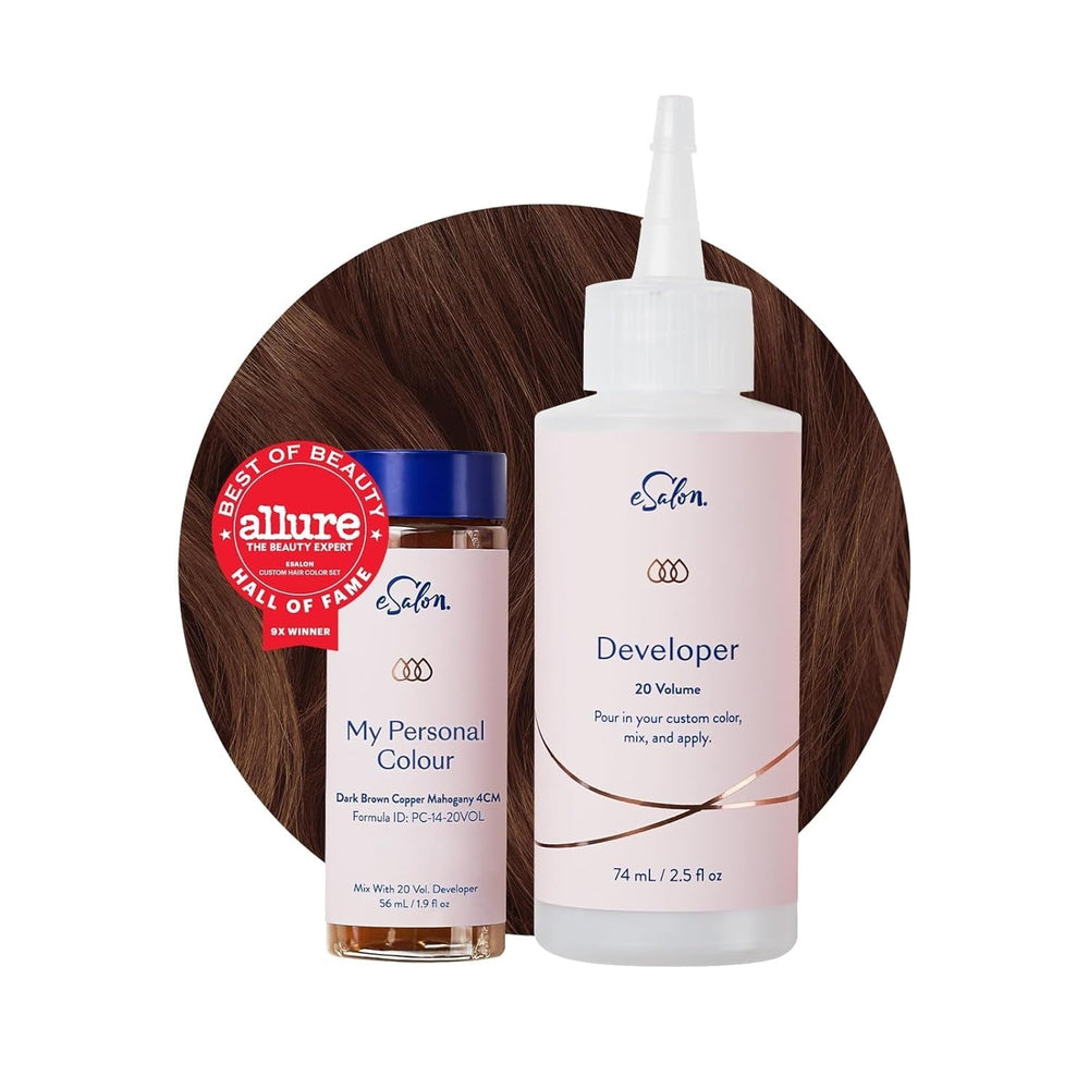 Ensemble de teintures capillaires permanentes, couverture 100 % des gris, coloration maison, 0 % d'ammoniaque, teintures capillaires multidimensionnelles, teintures capillaires professionnelles, Naty Shop, teinture capillaire, brun foncé, cuivre, acajou, 4 cm.