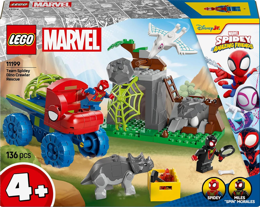LEGO Marvel L'équipe de Spidey en mission de sauvetage dans le camion Dino Voiture de construction pour super-héros Ensemble d'aventure pour enfants à partir de 4 ans Spidey et ses super amis 11199 Jeux de construction Besuche den LEGO-Store