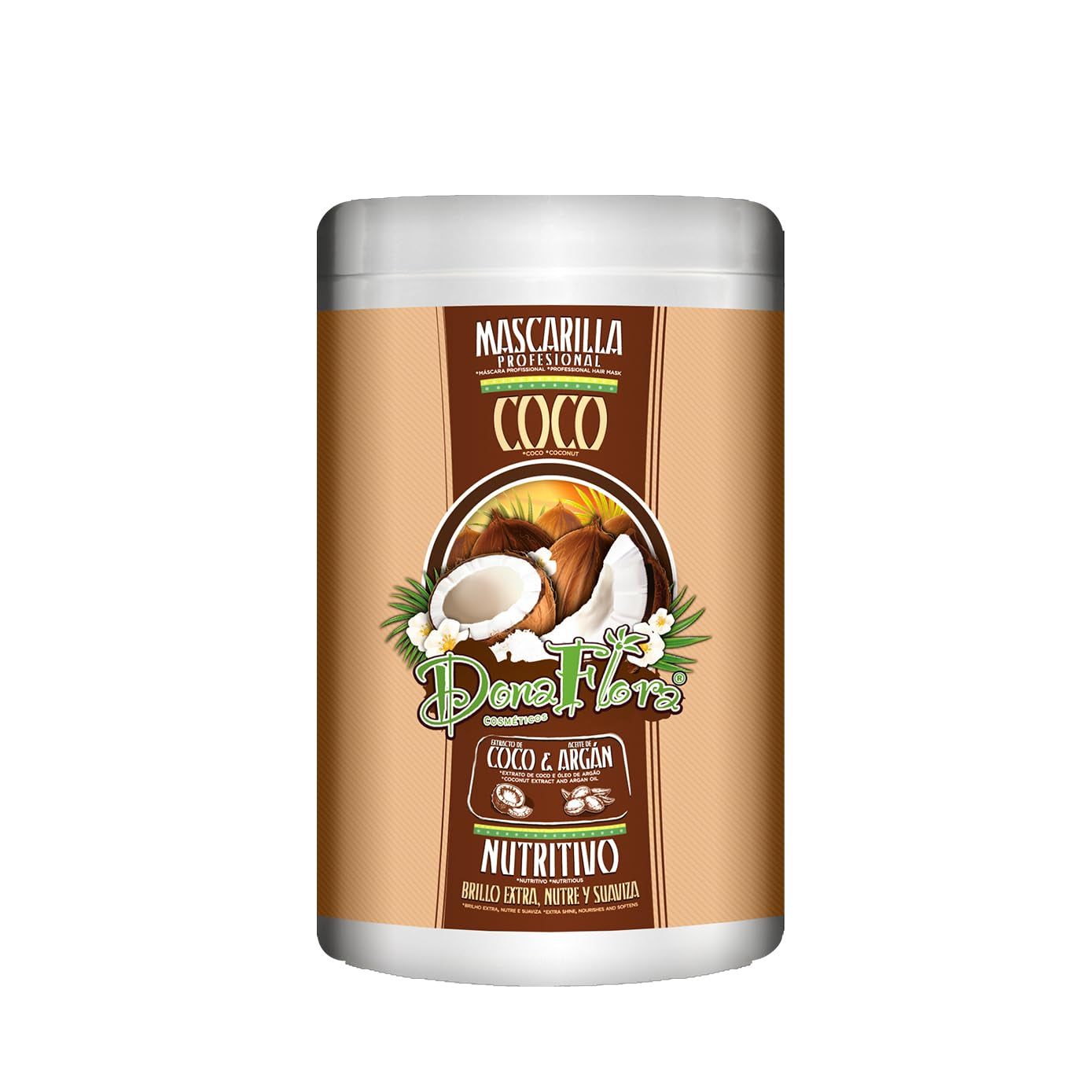 - Masque capillaire nourrissant noix de coco et argan 1000 ml - Soin en profondeur pour cheveux secs et abîmés - Réparateur, hydratant et lissant - Masque capillaire Naty Shop sans sulfate Titre par défaut