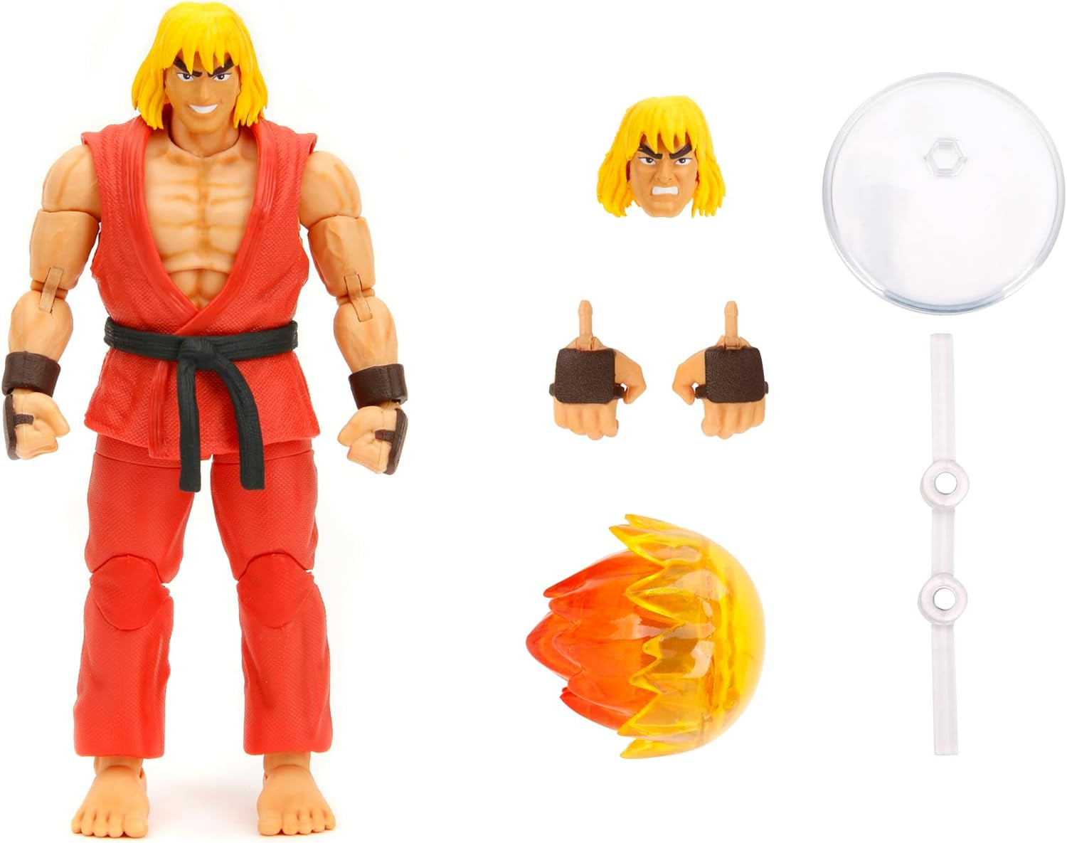 Jada Toys Street Fighter Figure Guile (15 cm) - Street Fighter 2 : The Final Challengers Figurine mobile à collectionner avec tête, mains et accessoires alternatifs, à partir de 13 ans Figurines Naty Shop Ken