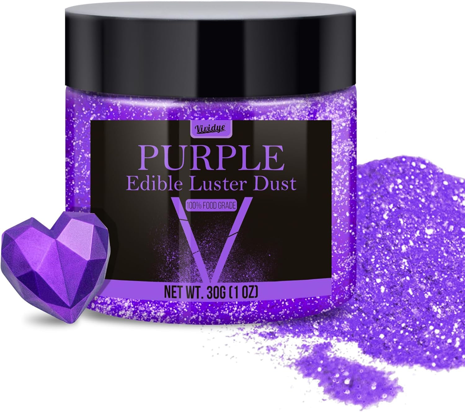 Paillettes comestibles – 4 couleurs de poudre de paillettes comestibles, poudre de paillettes pour boissons, aliments, gâteaux – poudre colorante alimentaire métallique comestible pour la pâtisserie, cocktails – 5 g/bouteille