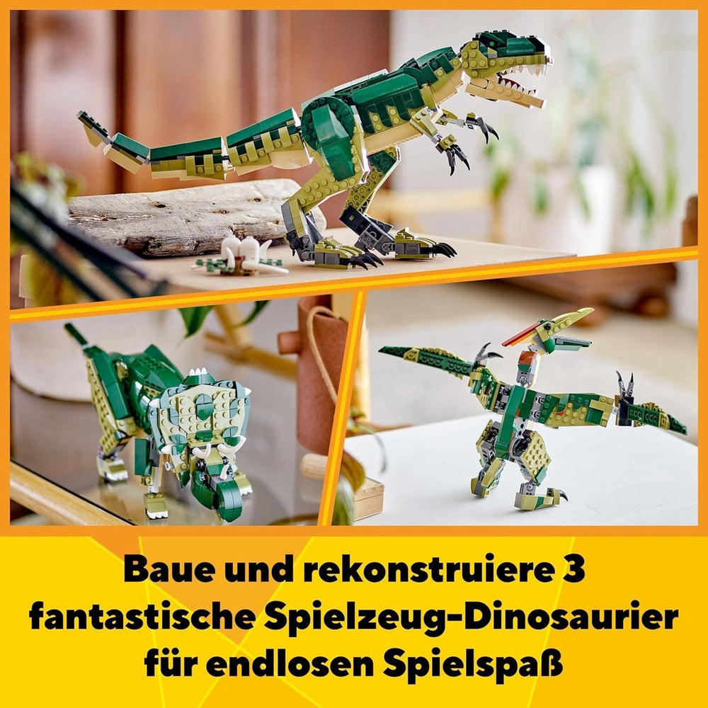 LEGO Creator T.Rex, Dino Tricératops ou Ptérodactyle transformable 3 en 1, modèle de dinosaure mobile pour enfants, cadeau pour garçons et filles 31151 Ensembles de construction Besuche den LEGO-Store