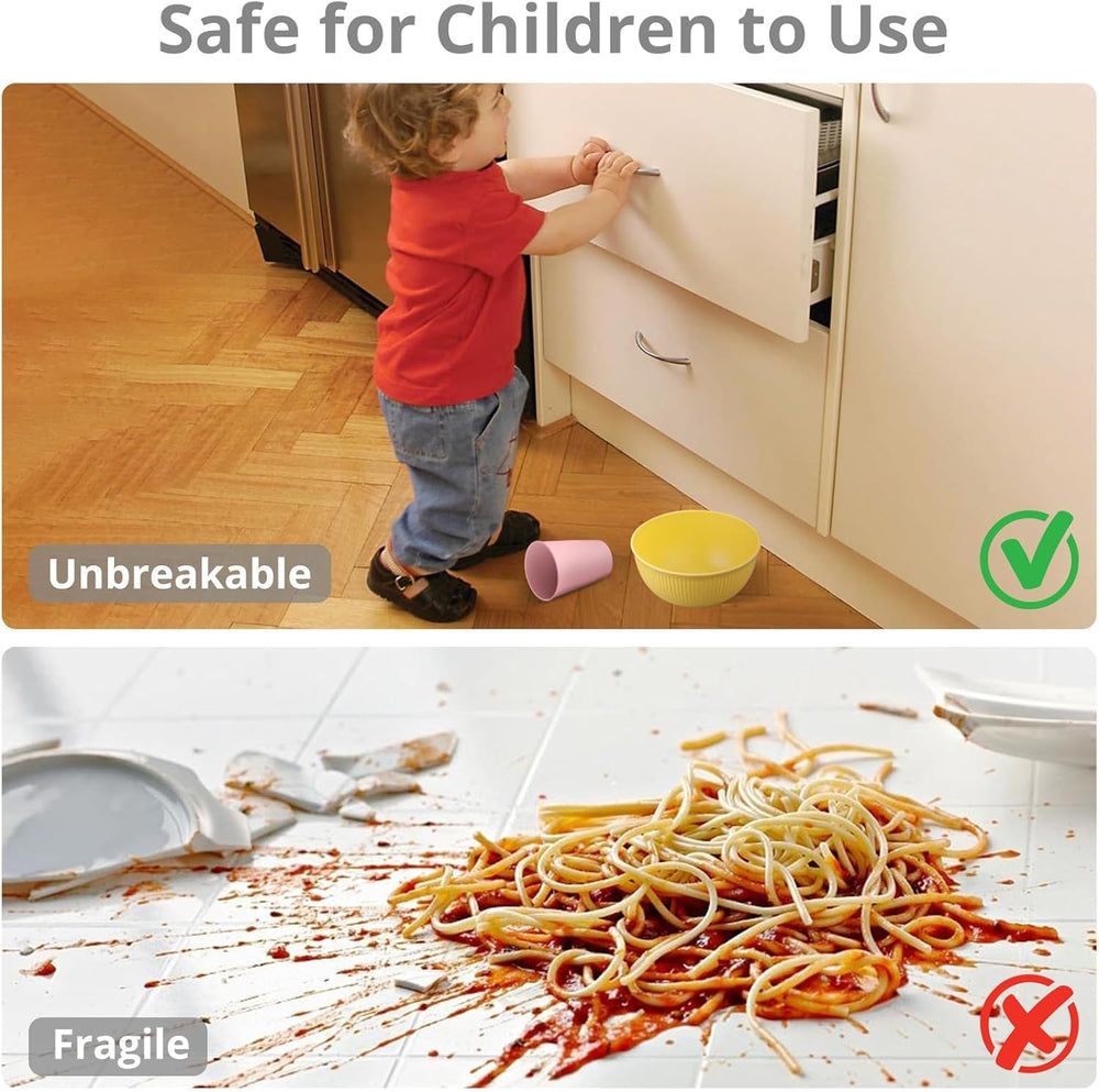 Tanice Service de table en plastique 12 pièces, assiettes et bols, service de table pour 4 personnes, service de table en plastique avec assiettes, bols et tasses pour cuisine, camping en plein air