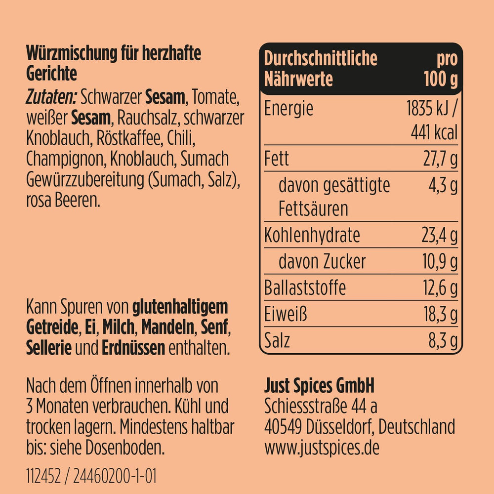 Just Spices Umami Allrounder I Soßen, Fleisch, Gemüse & more herzhaft würzen I Gewürzdose, 55 g