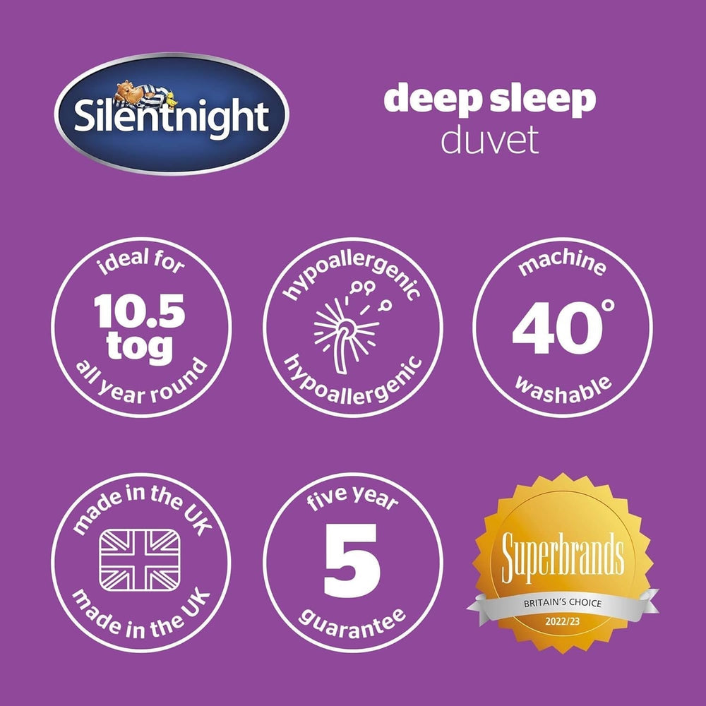 Couette Silentnight Deep Sleep, blanc, microfibre, blanc, lit simple Couettes et couettes Naty Shop