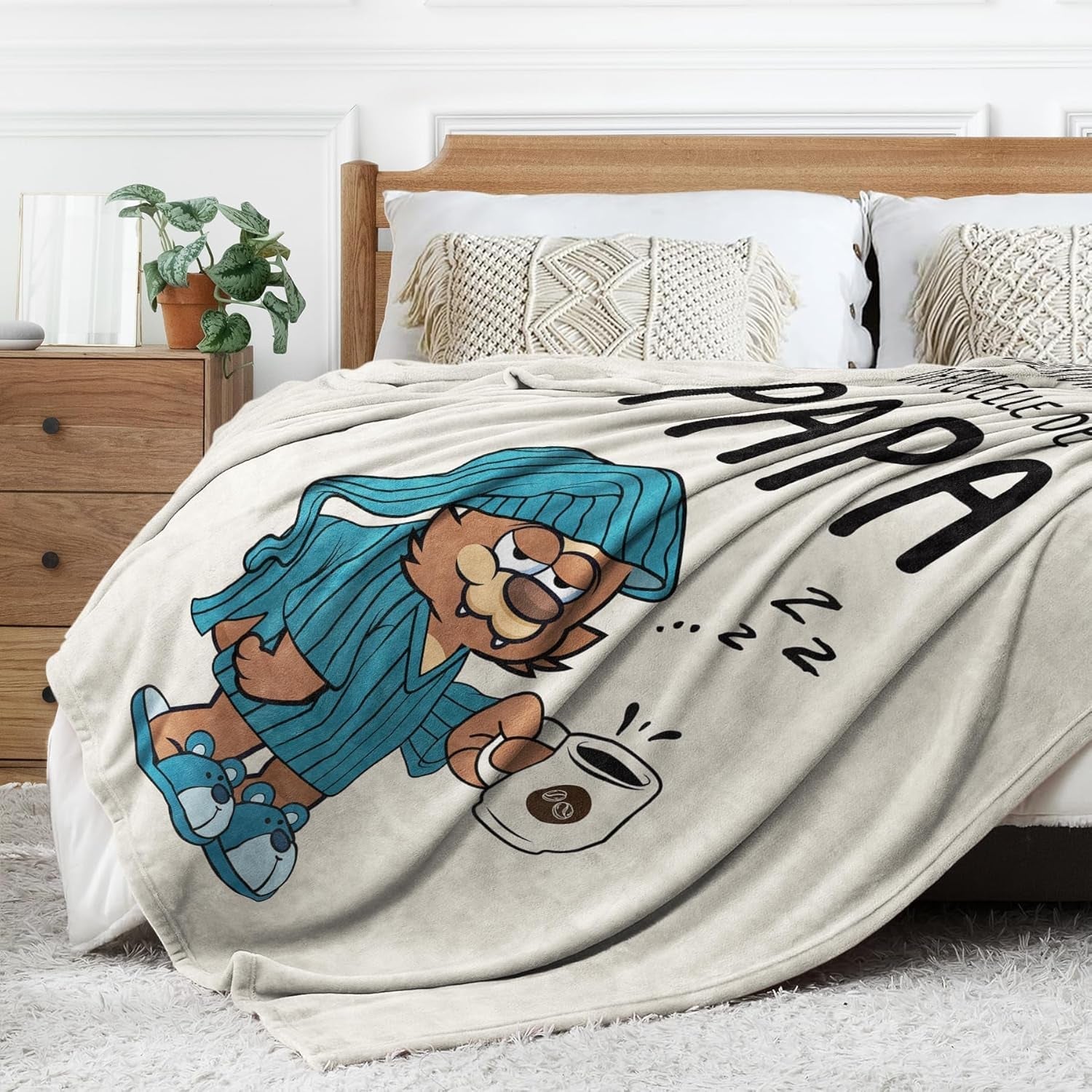 Couverture en flanelle Juratar pour papa - cadeau pour anniversaire, fête des pères et Noël - 152 X 130 cm Lits et couvertures Besuche den Juratar-Store