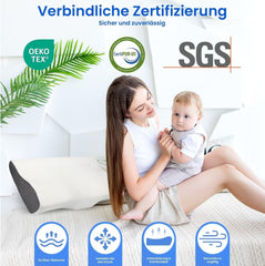 PHYSEN Oreiller orthopédique Oreiller Cervical, Oreiller de Soutien du Cou, Oreiller en Mousse à Mémoire de Forme, Oreiller Ergonomique pour Douleurs Cervicales Oreiller de Couchage Oreiller Anti-Ronflement pour Côtés, Dos et Abdomen (62 * 34 * 11 6.5CM) Oreillers orthopédiques cervicaux Naty Shop