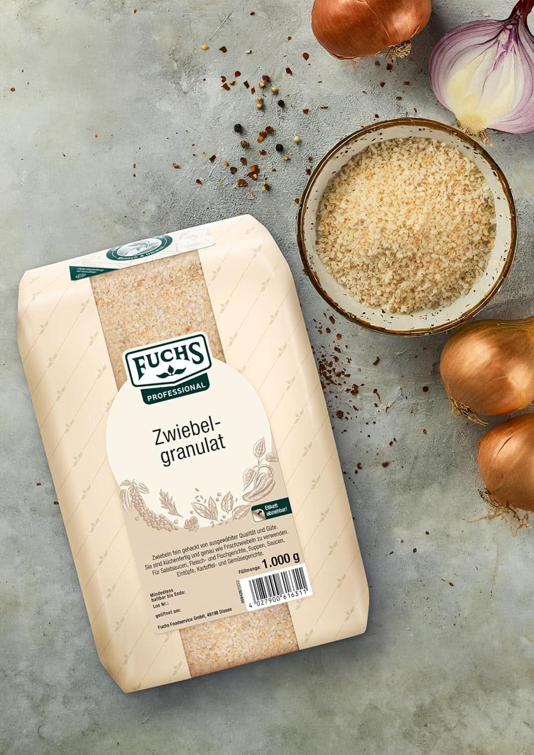 Fuchs Professional granulés d'oignons, 1 Kg Épices Naty Shop