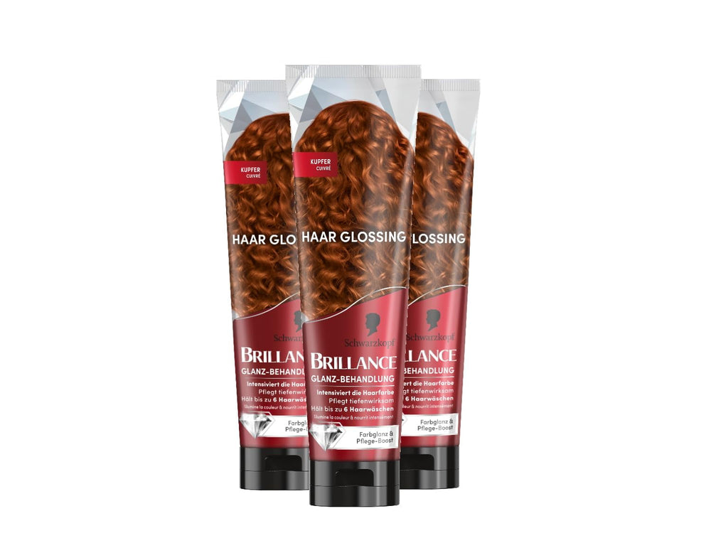 Brillance Shine Treatment, Hair Glossing Radiant Violet (150 ml), nourrit et intensifie la couleur des cheveux, peut être utilisé comme masque capillaire, dure jusqu'à 6 lavages de cheveux Naty Shop Copper Hair Dye 150 ml (3 paquets)