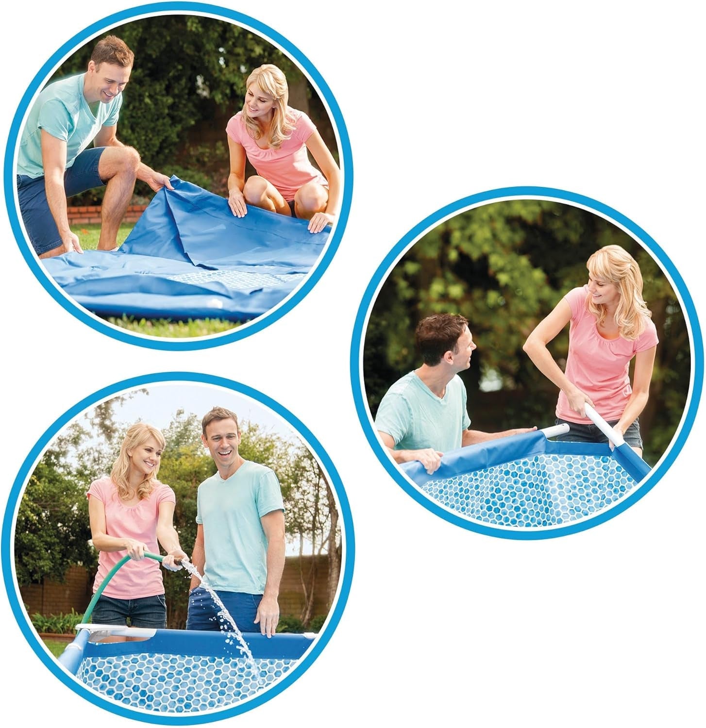 Piscină cu cadru metalic de 3 m x 76 cm cu pompă de filtrare, 4.485 litri, albastră, 305 x 76 cm, 28202UK