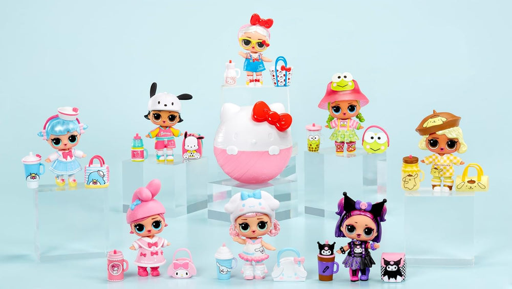 Mdr Surprise ! Love Hello Kitty and Friends - 1 poupée avec 7 surprises, sélection aléatoire, 8 objets à collectionner, pour enfants à partir de 4 ans, rose