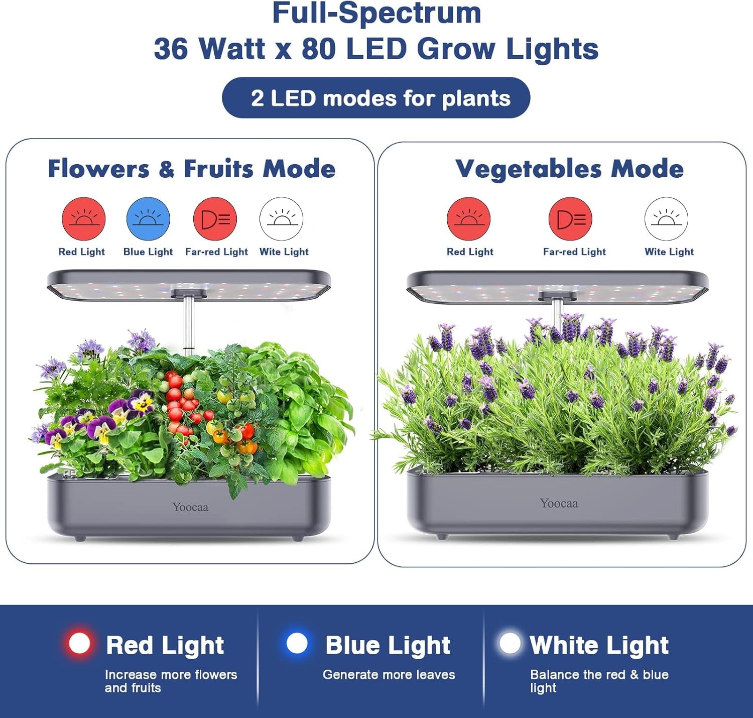 Système de culture hydroponique à 12 ustensiles, ensemble de jardin d'herbes aromatiques d'intérieur avec lumière LED, jardin intelligent, cuisine, kit de germination avec minuterie automatique (gris)