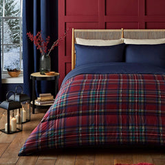 Night Lark Parure de lit et taie d'oreiller, 10,5 tog, simple, tartan rouge classique, literie de luxe, hypoallergénique, lavable en machine, couettes et édredons Naty Shop