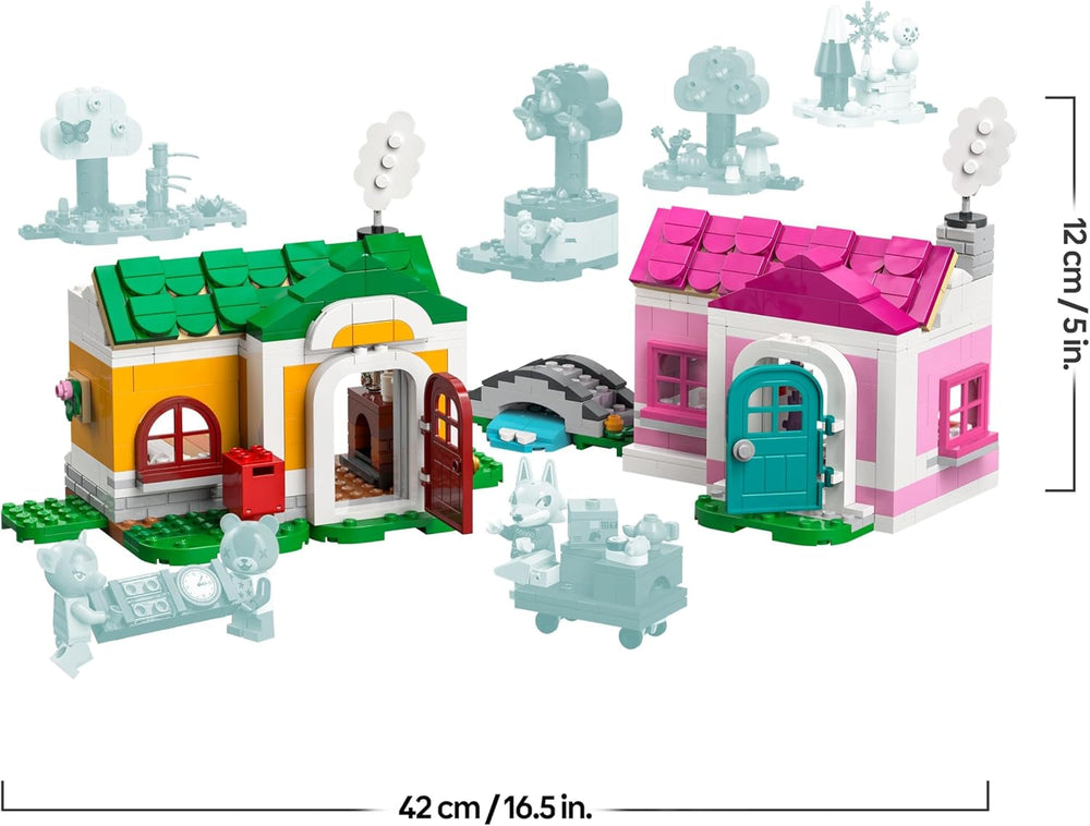 LEGO Animal Crossing - Kreative Häuser: Jahreszeiten voller Spaß - 2-in-1-Spielset mit 2 Spielhäusern, Minifiguren von Stitches, Feline & Grimm - Gamer Geschenk für Mädchen, Jungen ab 7 Jahren - 77057