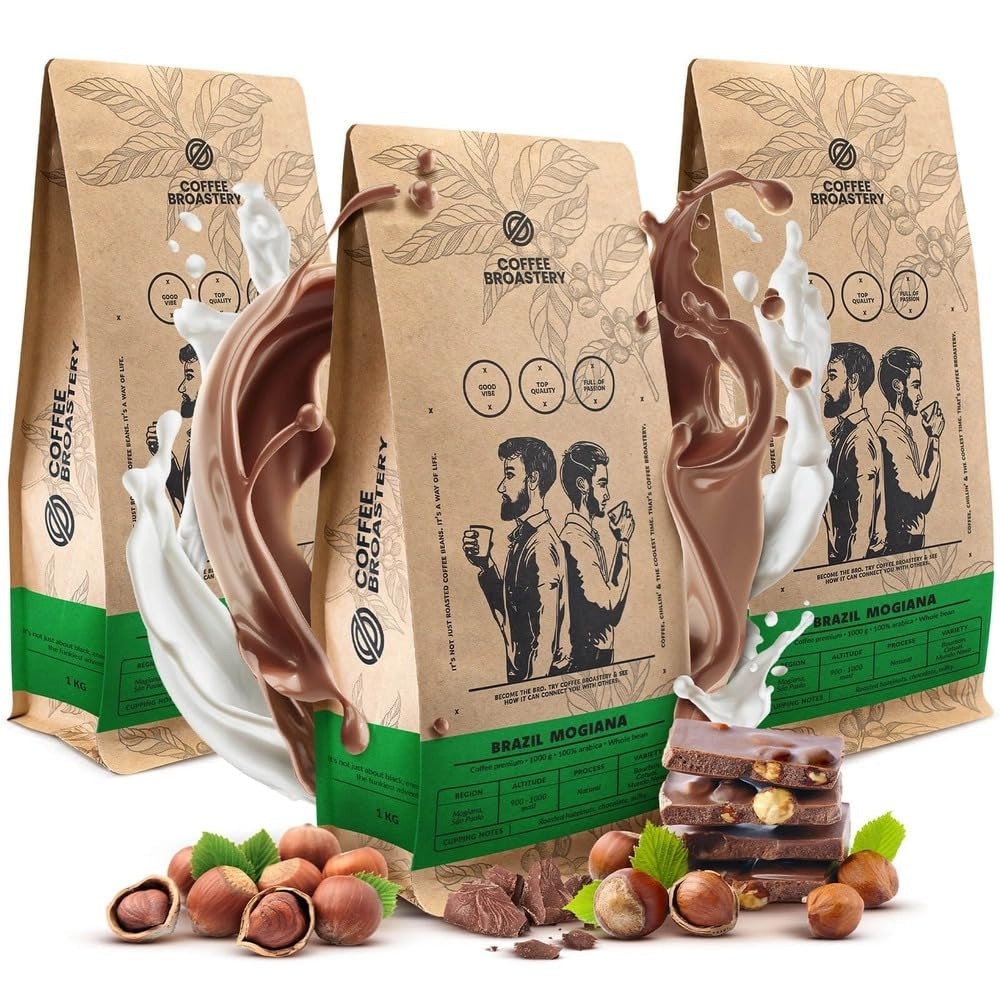 Coffret de café en grains 3x1kg 3000g | Brésil Mogiana | Café brésilien | Café spécial | Fraîchement frit | Torréfacteur artisanal