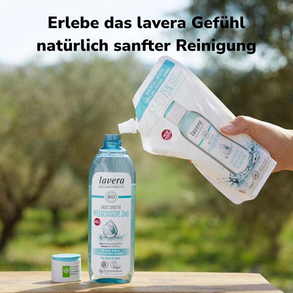 Lavera Care Basis Sensitiv 2 en 1, Shampoing et gel douche à l'aloe vera bio et kératine végétale, 250 ml Douche et bain Naty Shop
