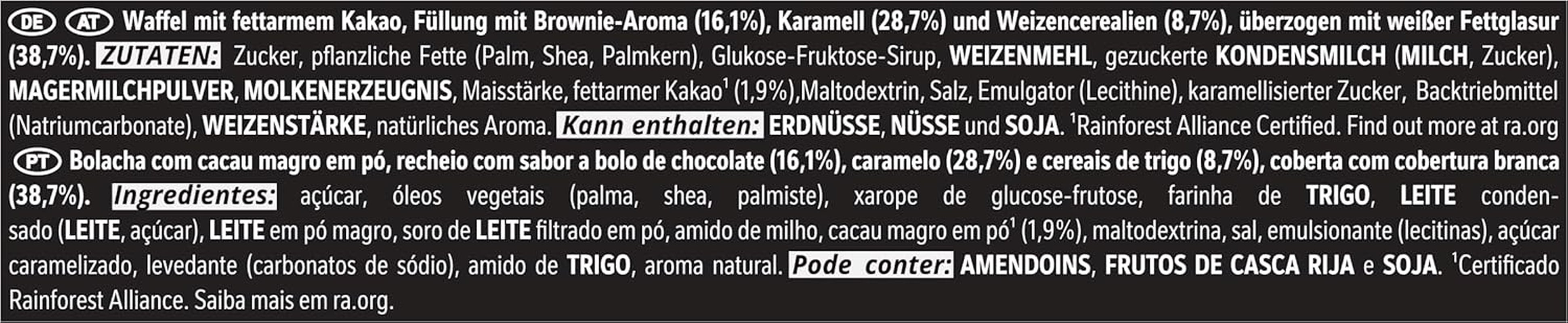 Baton de ciocolată LION Black & White, o gustare cu gust intens, ciocolată crocantă și chipsuri crocante, umplutură de brownie, o experiență unică de îmbucătură, 1 pachet (5 x 30g)